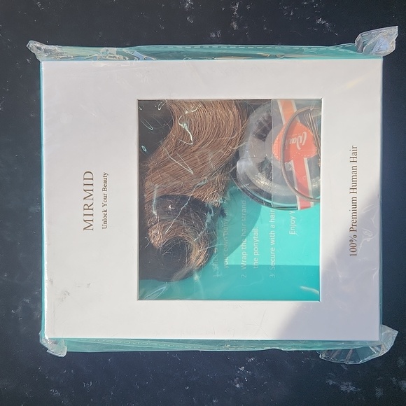 Mirmid 100% Human Hair Ponytail & Wave Lashes kit ☆ Brand New in box ☆ Brown ☆ - Picture 1 of 17